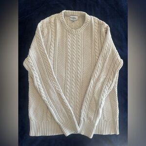 Goodfellow Men's Cream Cable Knit Sweater Medium